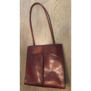 Wilsons Leather brown leather purse handbag tote vintage Italian leather